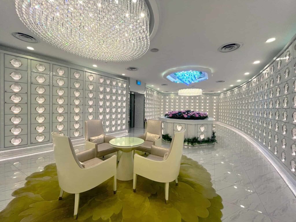 Indoor columbarium hall in Singapore